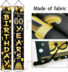 60th Birthday Party Banner Decorations for Women Men 60 Year Old Door Banners…