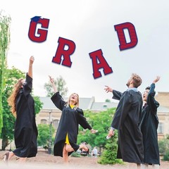 Graduation Yard Signs 11 Pcs for 2026 Lawn Party Decor with Stakes Red Blue