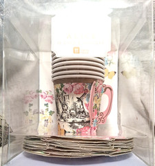 Talking Tables Truly Alice Tea Party 12 Paper Cold Cups And 12 Paper Saucers
