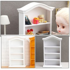 Decorative Mini Dollhouse Display Shelf Miniature Furniture Book Bookshelf