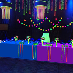 6 Pack Neon Table Cloths Party Decorations, Pink Orange Yellow Green Blue Purple