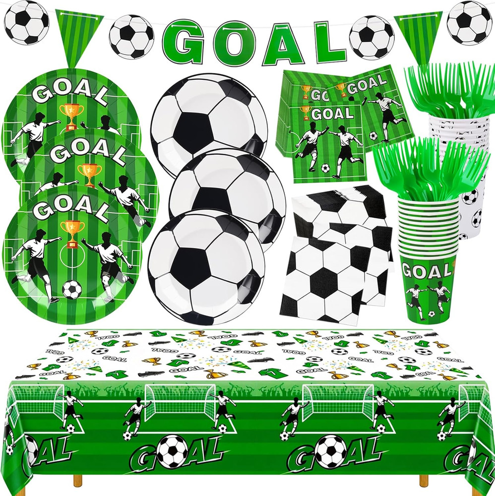 Soccer Party Decorations – Soccer Theme Birthday Party Decorations, 123PCS, Serv