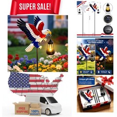 Magical Outdoor Bald Eagle Solar Light with Automatic On/Off – Garden Accent