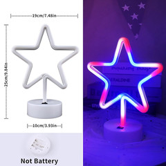 4Th of July Decorations 250Th Anniversary, 2PCS Patriotic Star Neon Lights, Red