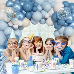 157 Pcs Dusty Blue Balloons Garland Arch Kit, Dusty Baby Light Metallic Blue …