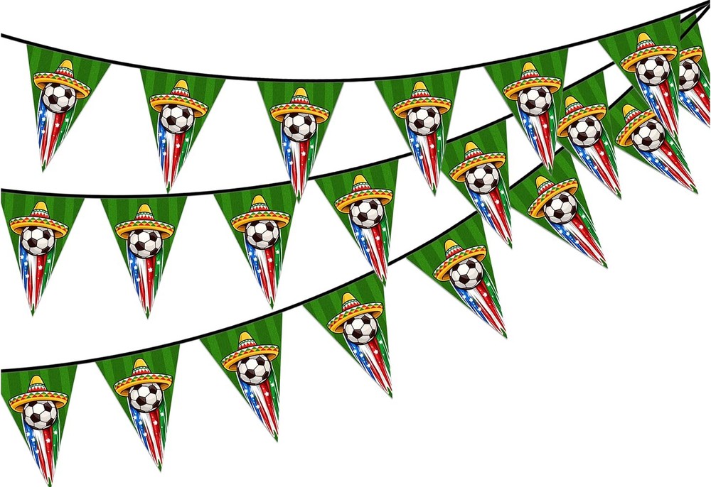 2026 North America Mexico Sombrero Soccer Banner,Football Themed String Polye…