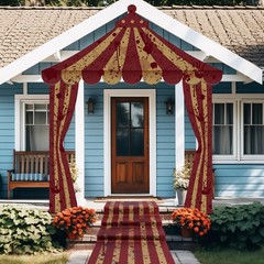 4 Pcs Carnival Circus Tent Decorations Carnival Entryway Door Party Decor Awn