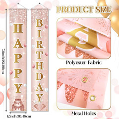 Birthday Decorations Banner, Happy Birthday Door Sign for Men Women Boys Girls I