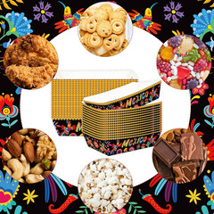 Mexican Fiesta Party Decorations – 50 Pcs Cinco De Mayo Paper Food Trays Disposa