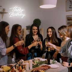 Happy Birthday Neon Signs, LED USB Neon Light for Party Wall Decor 40x32cm