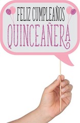 Quinceanera Photo Booth Props – 41-Pc Photobooth Kit with 8 X 10-Inch Sign, 60 A