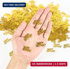 Happy Birthday Gold Confetti for Table – Party Decoration Supplies, Perfect for