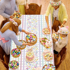 Easter Decorations – Rabbit Eggs Disposable Plastic Tablecloth Rectangular | Eas