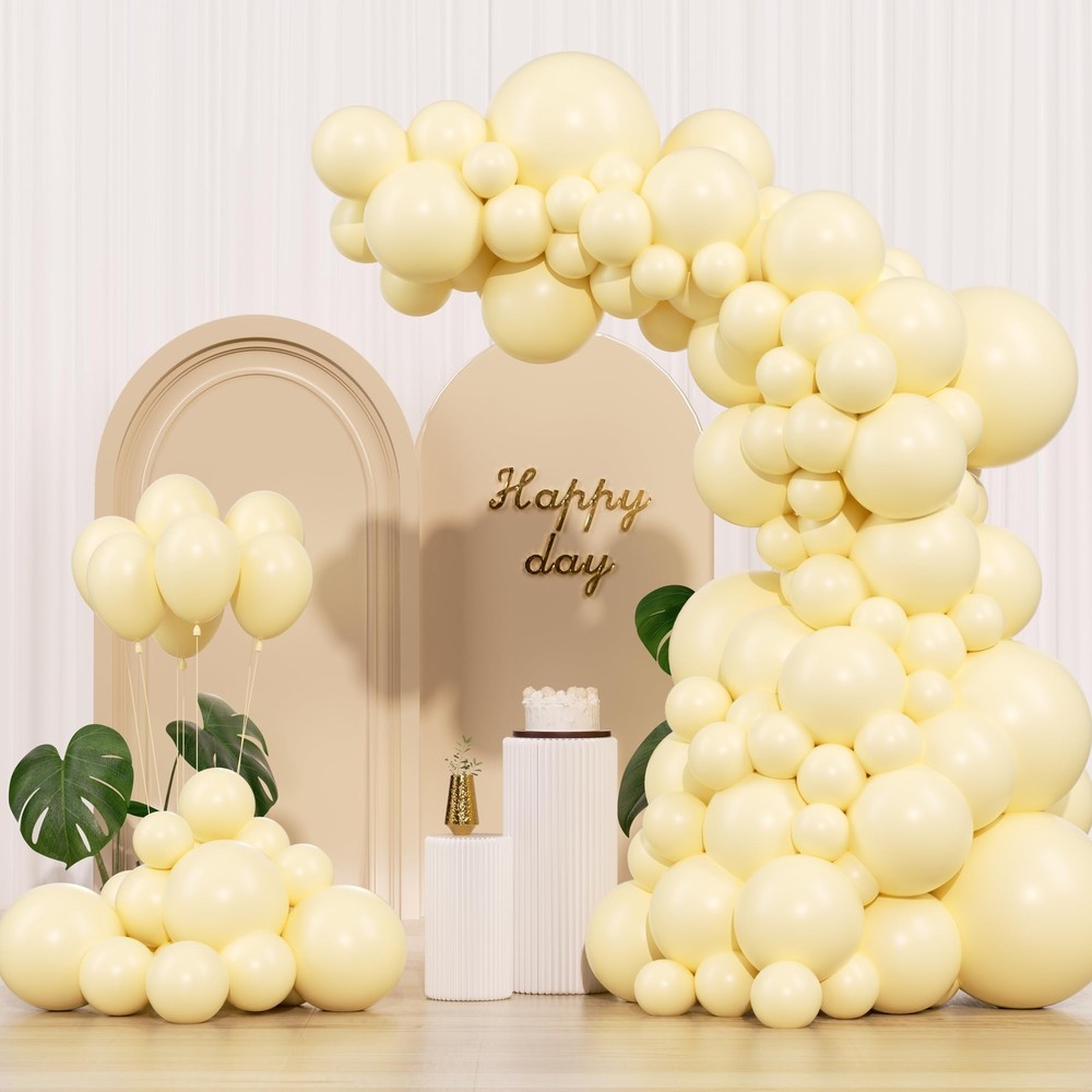 Pastel Yellow Balloons 145pcs Different Sizes 18 12 10 5 Inches Light Yellow …