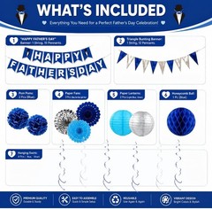 Father’s Day Decorations Set Banner Bunting Lanterns Fans Swirls Party Supplies