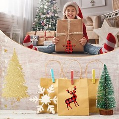120PC Christmas Tag Red Greeting box Cards Xmas New Year Gifts Fantasy DIY Decor