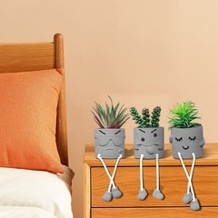 Zerzsy Artificial Succulent Set, Succulents Plants 3 Pcs Set/B, 3 Set/a