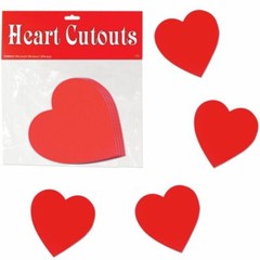 Heart 4-inch Cutouts 10 Pack Valentines Day Decorations Vday Decor