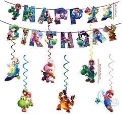 48Pcs latest Mario Birthday Party Supplies, Party Decorations Set Include Ban…