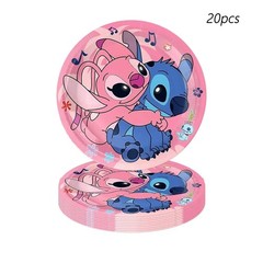 88 Pcs Pink Stitch Party Supplies – Banners, Plates, Cups, Tissues & Decor for B