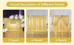 10x10FT Gold Sequin Backdrop Curtain – 2 Panels of 5x10FT Wrinkle-Glitter Drapes