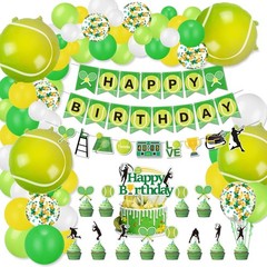 Tennis Party Decorations, Includes Tennis Happy Birthday Banner, Tennis Ballo
