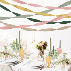 Wedding Party Decorations, 6 Rolls Sage Green Crepe Paper Streamers or Green Boh