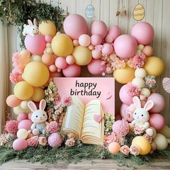 Pastel Pink Yellow Balloon Arch, Double Stuffed Light Yellow Pink Ivory Ballo…