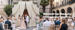 10ftx12ft Beige Backdrop Curtains for Parties, Wrinkle Polyester Beige Photo