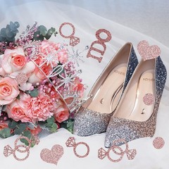 Rose Wedding Table Confetti, Bridal Shower Decorations Bride to Be Confetti G…