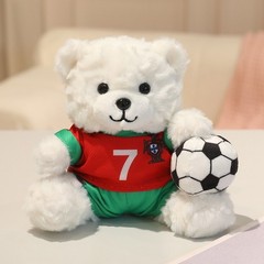 2026 Soccer Teddy Bear Plush Toy Stuffed Animal with Ball Fan Gift