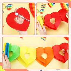 JULMELON 10 Pack Rainbow Heart Banner, 98.4ft Pride Hanging Decorations Gay Pape