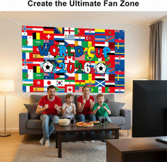 World Cup Backdrop 2026 48 Countries International Flag 43X71 Inch Soccer World