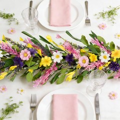 6.5Ft Wildflower Garland, Artificial Wildflower Floral Garland with Daisy Flo…
