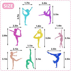 48 Pieces Gymnastics Cupcake Toppers Glitter Gymnastics Birthday Party Decoratio