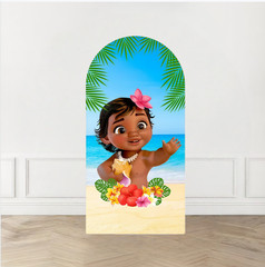 Moana Beach Birthday Arch Backdrop Cover Background Party Decor Props