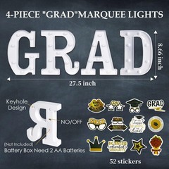 Grad Light up Letters for 2026 Graduation Party Decorations, 2026 Graduation Dec