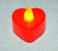 9 Pieces Red Heart Shape LED Tealight Candles Love NEW Fast Shipping