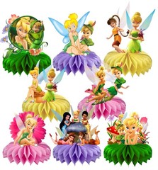 8Pcs Fairy For Tinkerbell Honeycomb Table Centerpiece,Cartoon Party Supplies …