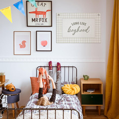 Long Live Boyhood Banner – Boy Room Decor Linen Banner Hanging Flag Retro Pink f
