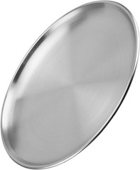 6 Pack 12 Inch Stainless Steel Dinner Plates, Double Layer 10inch, Silver