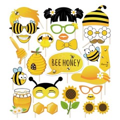 25 Pcs Bee Honey Photo Booth Props for Bee Honey Party Decoration Supplies, B…
