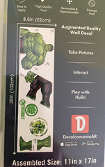 Marvel The Hulk Wall Decal 11×17 Augmented Reality Action Reusable Decal NEW