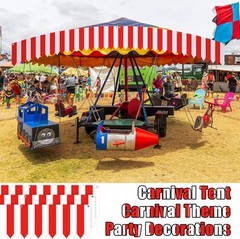 Carnival Tent Circus Theme Party Decorations White and Red Striped red, white