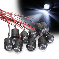 LED Bulbs /White/ Blue/Yellow 10PCS/Set 10mm Pre-Wired 12V Red 20cm Cable Length