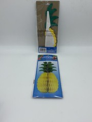 2 Luau-Themed Honeycomb Pineapple Centerpiece 12” Tropical Hawaii New *12