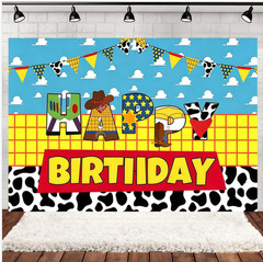 Blue Sky Happy Birthday Photography Backdrop Party Background Banner Decoration