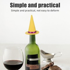 12Pcs Mini Yellow Felt Witch Hats Reusable Halloween Bottle Toppers and Decor