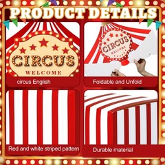 7 Pcs Circus Carnival Theme Party Decorations Circus Cardboard Tent 47 x 51 R…