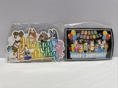 Bluey Happy Birthday Banner, Cake Topper, And Cupcake Toppers